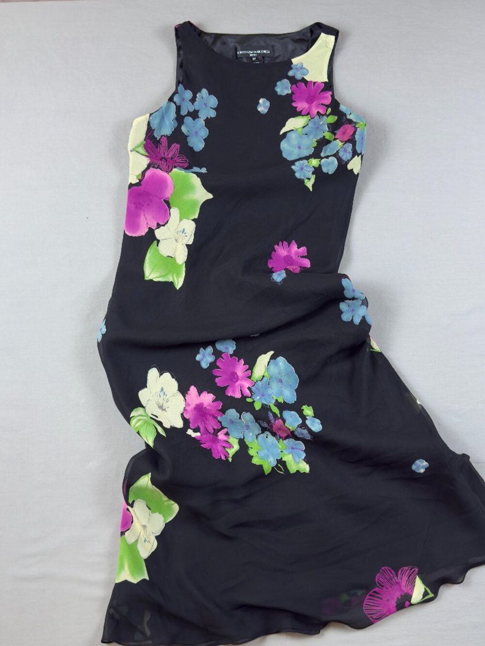 VTG Jones New York Silk Floral Midi Dress